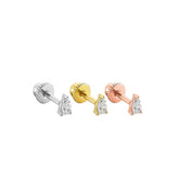 14K Gold Tragus Piercing With Drop Stone